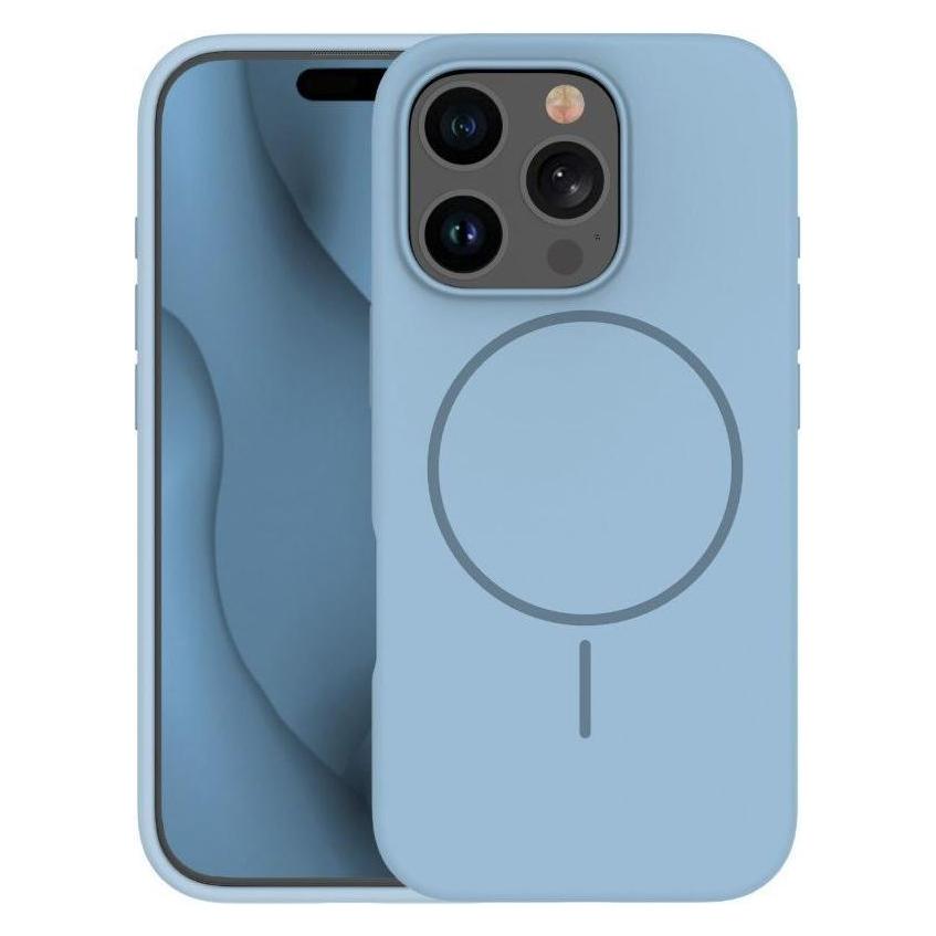 iLike Back panel cover Apple iPhone 16 Pro Max Soft Touch Silicone case With Magnetic Light Blue (Apple iPhone 16 Pro Max) (ILIKE)