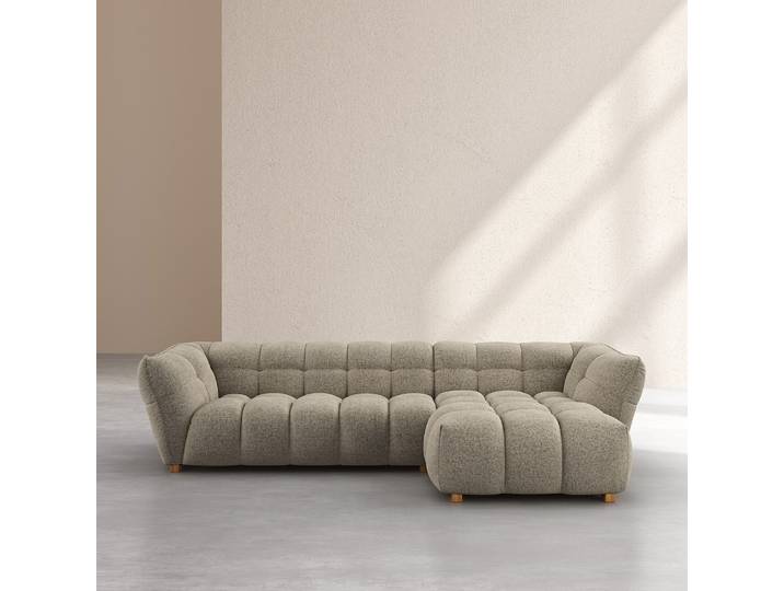 HABITAT - Canapé d'angle droit en tissu chenille Nino - Grège - Dalvi