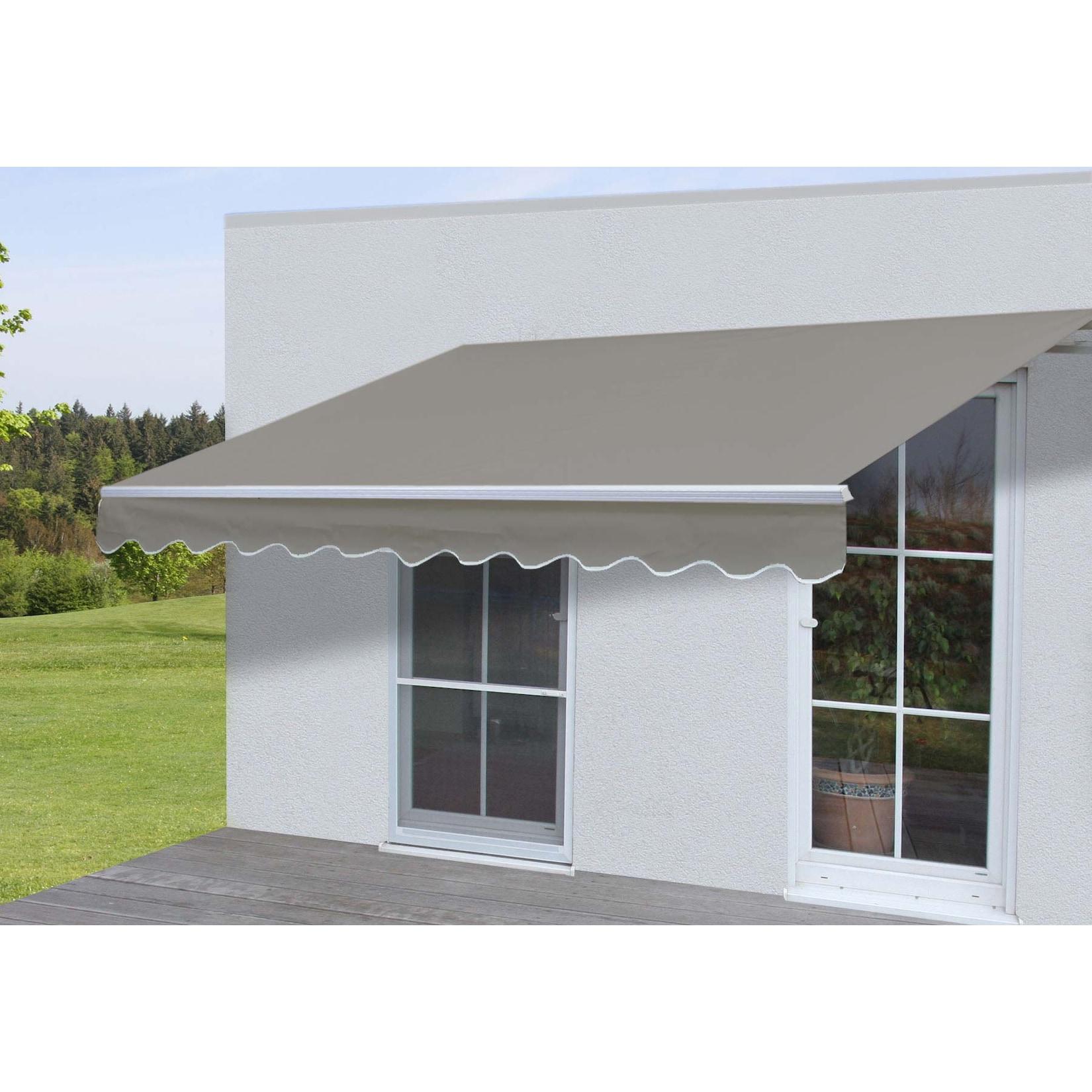 Alu-Markise H790, Gelenkarmmarkise Sonnenschutz 4x3m ~ Polyester, grau-braun
