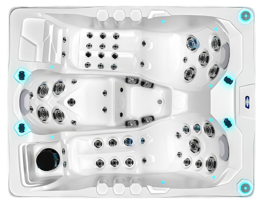 Whirlpool Whirlwanne Spa-Bad Sprudelwanne Außenwhirlpool Relaxpool 213x165 cm