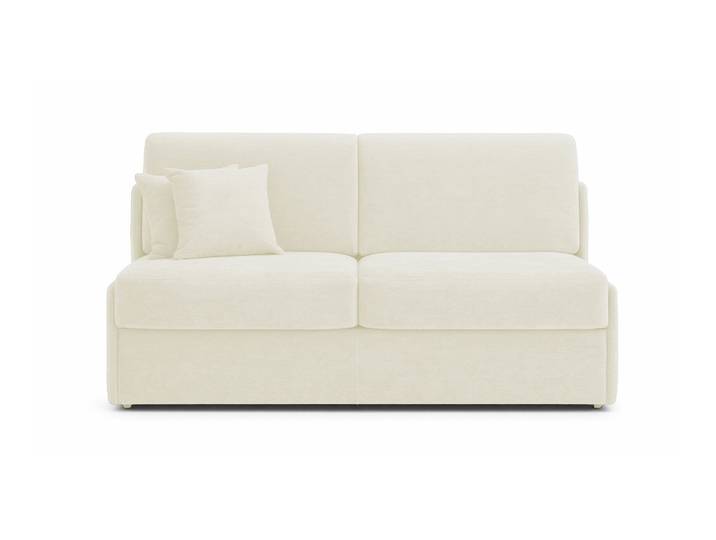 PAMIERS - Petit canapé convertible 3 places - Velours, Ecru