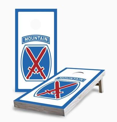 Skip's Garage 10th Mountain Division Cornhole Boards