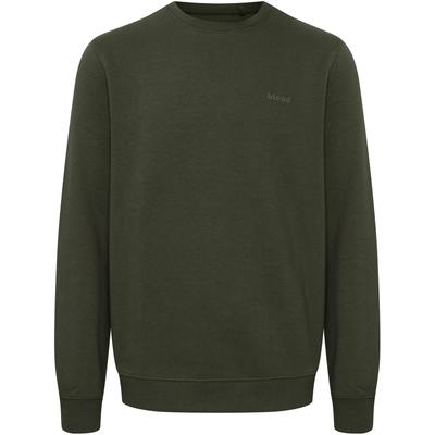 Sweatshirt BLEND "BHDOWNTON CREW", Herren, Gr. XXL, grün, Sweatware, Obermaterial: 50% Baumwolle, 50% Polyester, unifarben, Basic, slim fit normal, Rundhals, Bündchen, Sweatshirts Sweatshirt, aus Baumwollmischung, Slim Fit, mit Rundhalsausschnitt