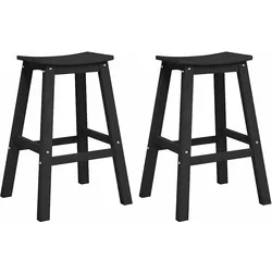 vidaXL Barhocker 2 pcs Schwarz 52 x 43 x 73.5cm Plastik
