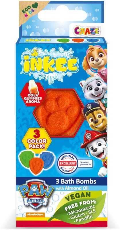 Craze INKEE Paw Patrol bombe de bain pour enfant 3x15 g