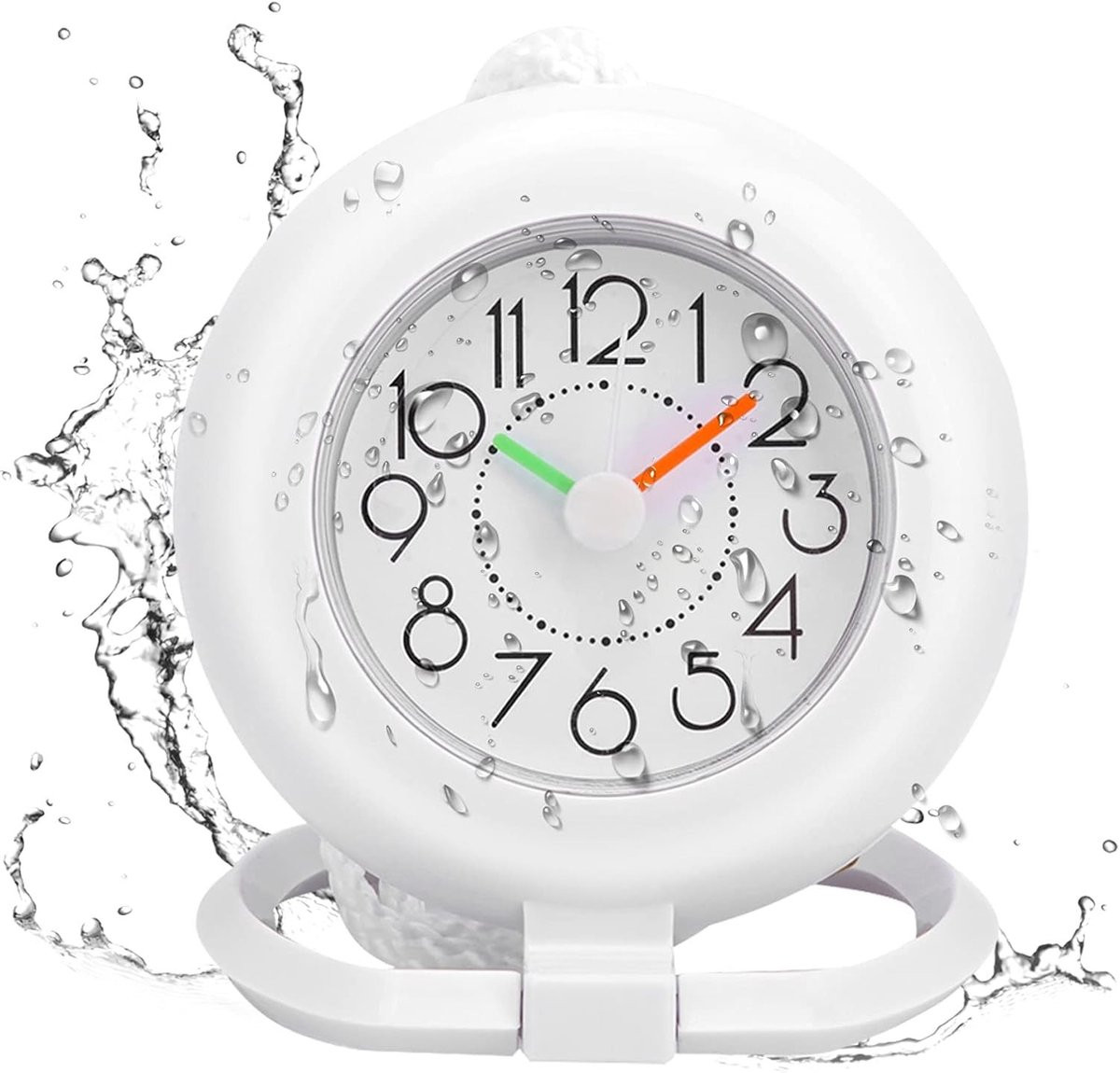 SnelShoppen Waterproof Digitale Wandklok voor Badkamer, Keuken en Douche - Wit