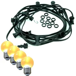 SATISFIRE Illu Party Garten Außenlichterkette 5m 5x bernstein LED Kugellampen