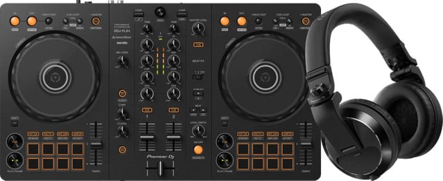 Pioneer DJ DDJ-FLX4 DJ-controller en Pioneer DJ HDJ-X7 Koptelefoon Zwart