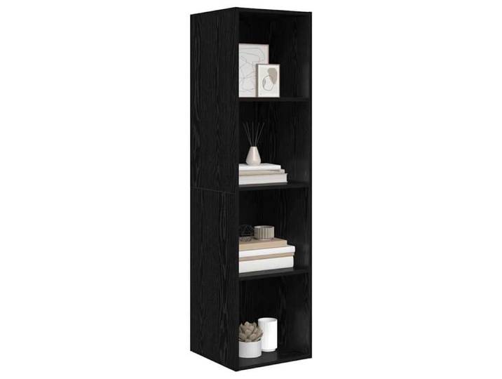 Meuble TV - - bois d'ingénierie - chêne noir - montage mural - 3 étagères - 37 x 37 x 142 5 cm 992ckq11v