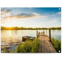 Poster REINDERS "Sonnenaufgang", blau (farbe bild(er): blau), B:80cm H:60cm T:0,1cm, Leinwand, Bilder, Poster, Outdoor für Garten oder Balkon