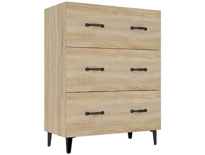 vidaXL Sideboard mit 3 Schubladen Kommode Anrichte Schrank Beistellschrank Mehrzweckschrank Schubladenschrank Sonoma-Eiche 69,5x34x90cm Holzwerkstoff