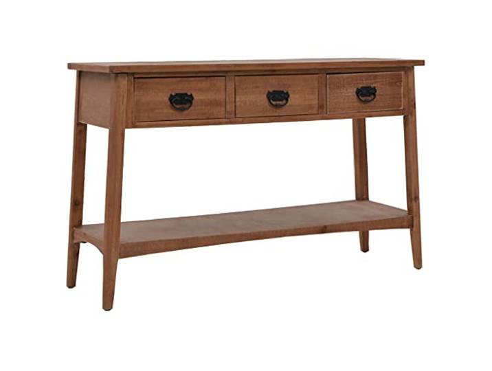 KPOUTRFG Konsolentisch Massiv Tannenholz 126x40x77,5 cm Braun Beistelltisch Vintage-Design, robuste Tischplatte, vielseitig einsetzbar, einfache Montage, dekorative Ergänzung