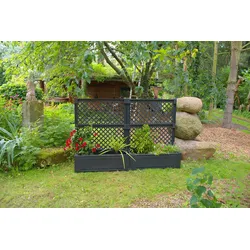 KHW KHW Pflanzkasten groß mit Spalier (2-tlg.) 100 cm, anthrazit - 2er Set