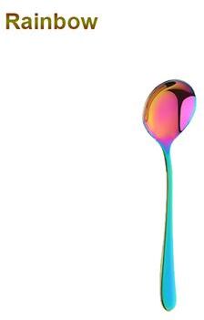 The Handy Homestead Beautiful Gold And Blue Stainless Steel Teaspoons Perfect For Christmas Dinnerware Rainbow S 10.7cm