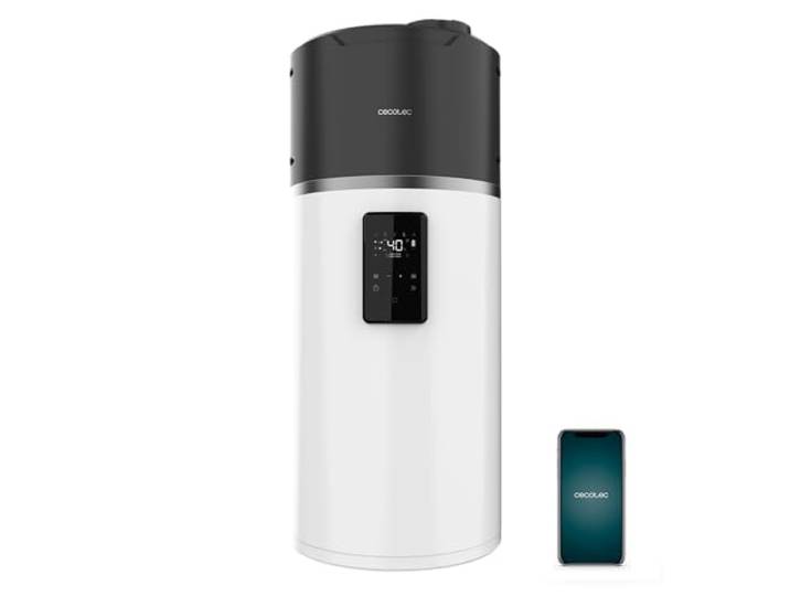 Cecotec Thermoskanne mit Aerothermie, 100 l, AeroThermal 100 Water Connected, nachhaltige Energie, geringer Stromverbrauch, Touchscreen, App-Steuerung, R290, Temperatur bis 75 °C