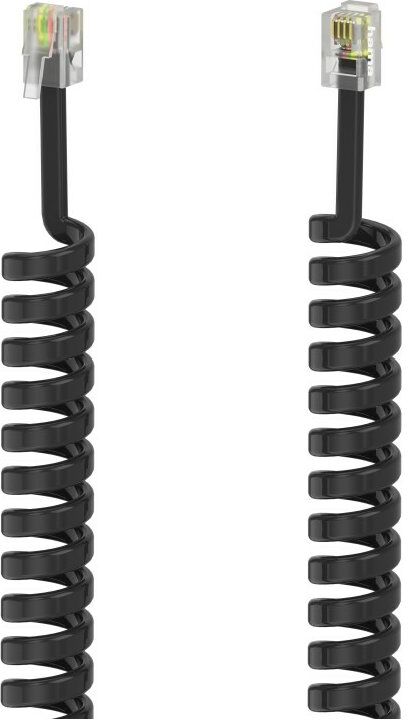 Cavo telefonico Hama 00201150 Spirale Cornetta Black