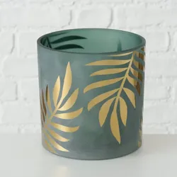 Windlicht Greeny grün 15cm Palme