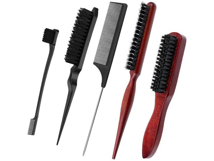 Styling-Set 5-teiliges Set Haarbürsten und Kämme, Mehrfarbig, Kunststoff, 21.5x5x24 cm, Freizeit & Co, Wellness & Gesundheit, Körperpflege