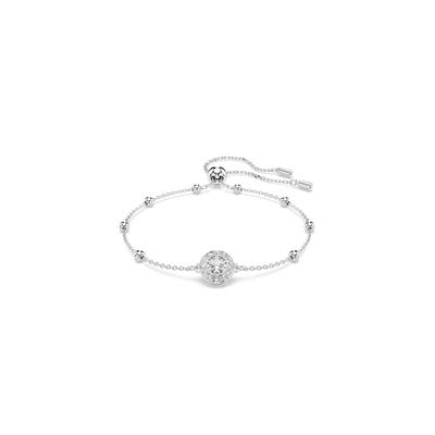 Armkette SWAROVSKI "Schmuck Geschenk Una Armband", silber (metallfarben, kristallweiß, kristallweiß), Armbänder, Damen, Metall, Armkette, mit Swarovski Kristall