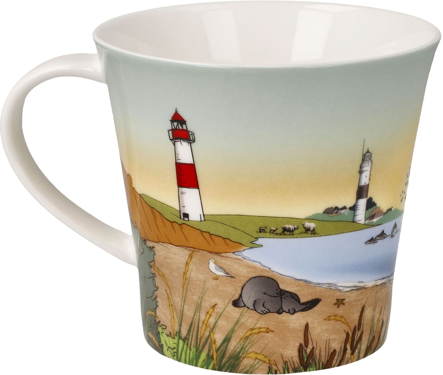Tasse GOEBEL "Coffee-/Tea Mug Sylt", bunt, B:10,5cm H:9,5cm, Porzellan, Trinkgefäße, Tasse