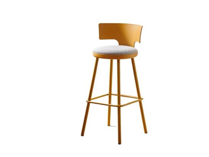 VNCdfhETs Barstuhl Moderner Minimalistischer Barstuhl Cafe Hochhocker Mit Rückenlehne Barhocker(Yellow)