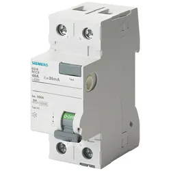Siemens 5SV4314-0MB FI-Schutzschalter, 2-polig, Typ AC, In: 40 A, 30 mA, Un AC: 230 V 5SV43140MB
