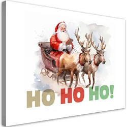 WANDBILD weihnachtsmann auf einem schlitten