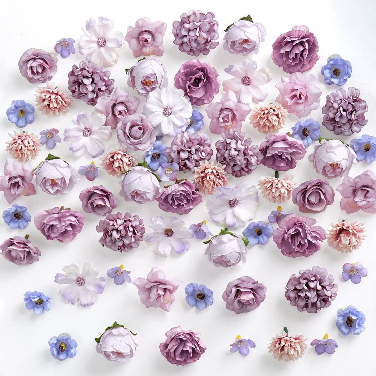 100 stuks zijden kunstbloemen lila voor doe-het-zelf decoratie met realistisch design