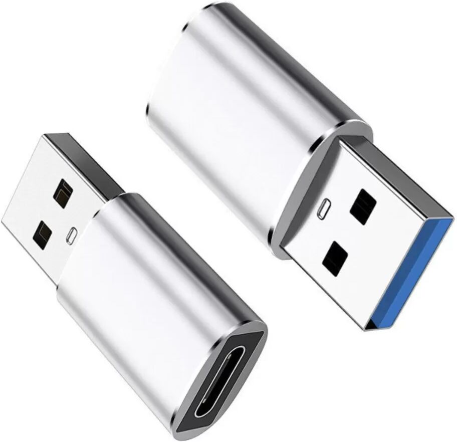INF 4er-Pack USB-C-auf-USB-3.0-Adapter – USB-C-Buchse auf USB-A 3.0 OTG-Konverter mit Schnellladefunktion Silber