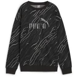 PUMA Essentials+ Animal Print Fleece Crew Sweatshirt Damen 01 - PUMA black M