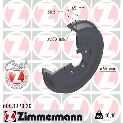 ZIMMERMANN Bremstrommel 600197020 Hinterachse für Ford VAG
