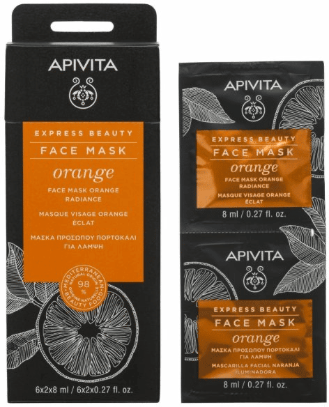 Apivita Express Beauty Máscara Iluminadora Laranja 8ml x2