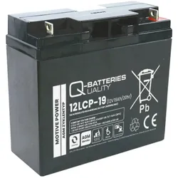 Q-Batteries 12LCP-19 / 12V - 19Ah Blei Akku Zyklentyp AGM - Deep Cycle VRLA