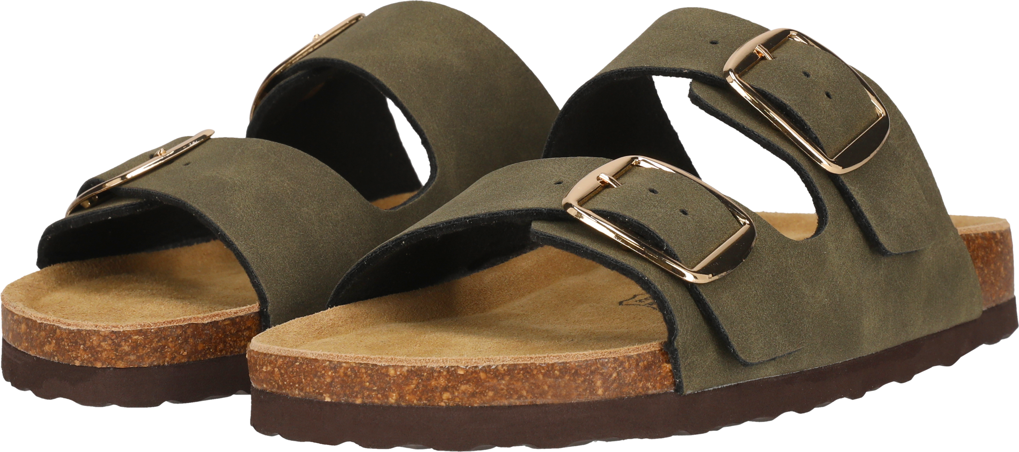 Sandale NOU "BUNDAO W CORK SANDAL V2", Damen, Gr. 42, grün (schwarz ink), Synthetik, Schuhe Sandale