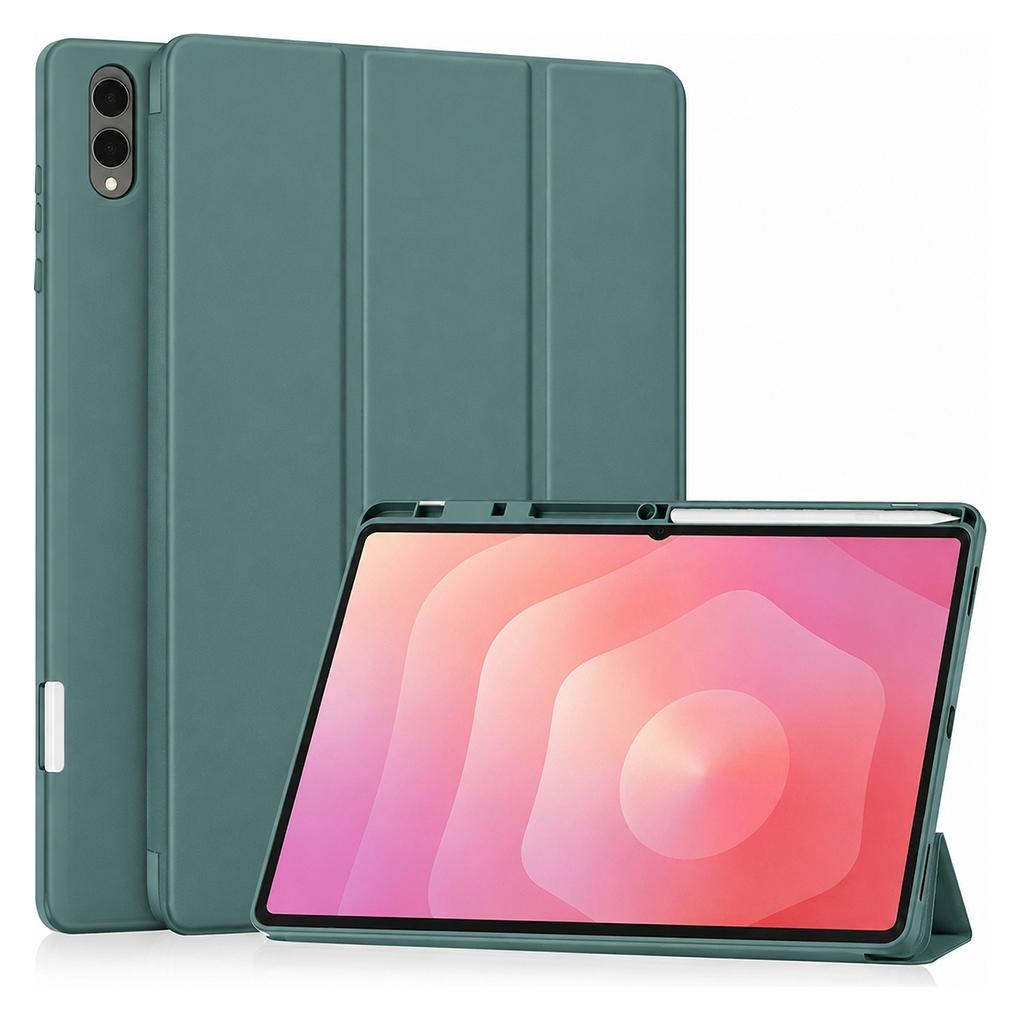 Techsuit - Flex Trifold (mit Stifthalter) - Samsung Galaxy Tab S11 Ultra / Tab S12 Ultra - Grün (Samsung Galaxy Tab S11 Ultra) (71960658)