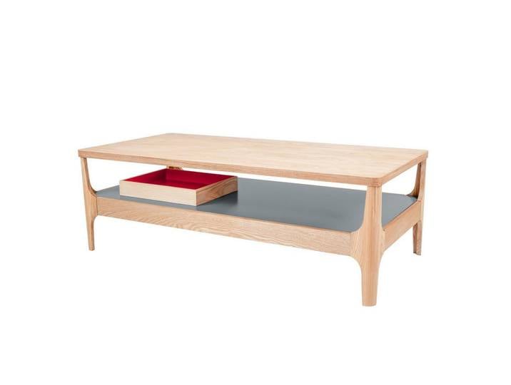 Kayoom Couchtisch, Grau, Esche, Holz, 60x40x120 cm, Wohnzimmer, Wohnzimmertische, Couchtische