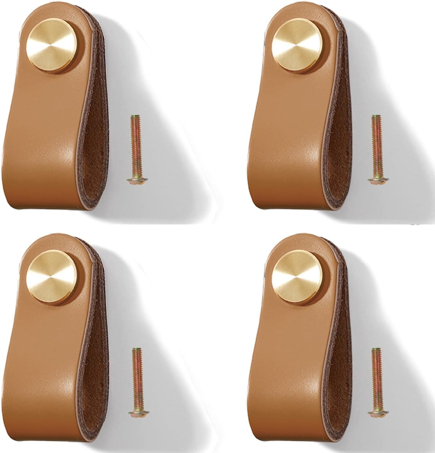 Set van 4 lederen ladeknoppen van ServiceTopper