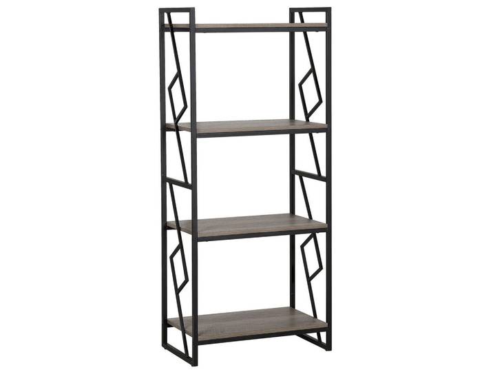 Beliani Regal 4 Fächer Forres, Dunkelbraun, 64x143x40 cm, Wohnzimmer, Regale, Bücherregale
