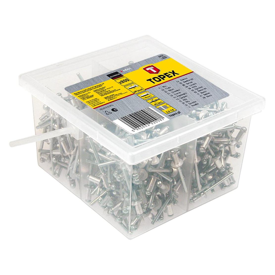 Topex Aluminiumnieten 4x10mm 800St. 43E421 (NIT5-9-800)