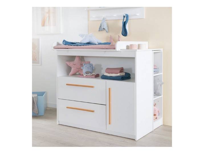 roba® Wickelkommode Wickeltisch Lea/Lilo, abnehmbarer Wickelaufsatz - 2 Schubladen, 1 Tür, 1 offenes Fach