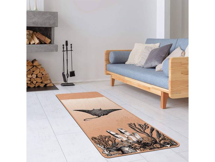 Tapis de yoga Raie manta 183 x 61cm Noir