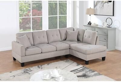 Esofastore Modern Style 2pc Sectional Sofa Tapered Legs Mushroom Finish