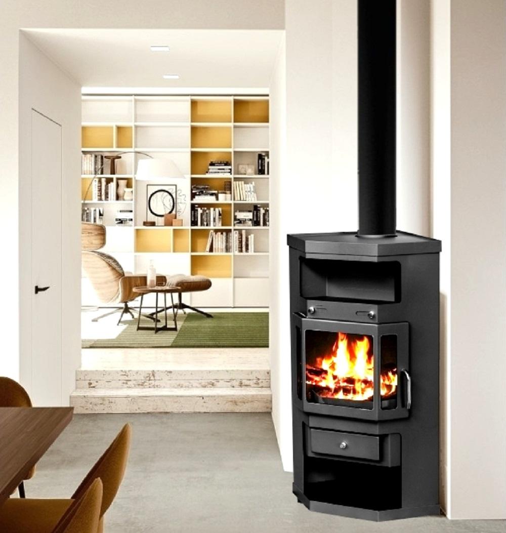 Panorama Kaminofen 9kW Holzofen 3 Scheiben 3 seitig Heizofen Ofen Kamin 56320