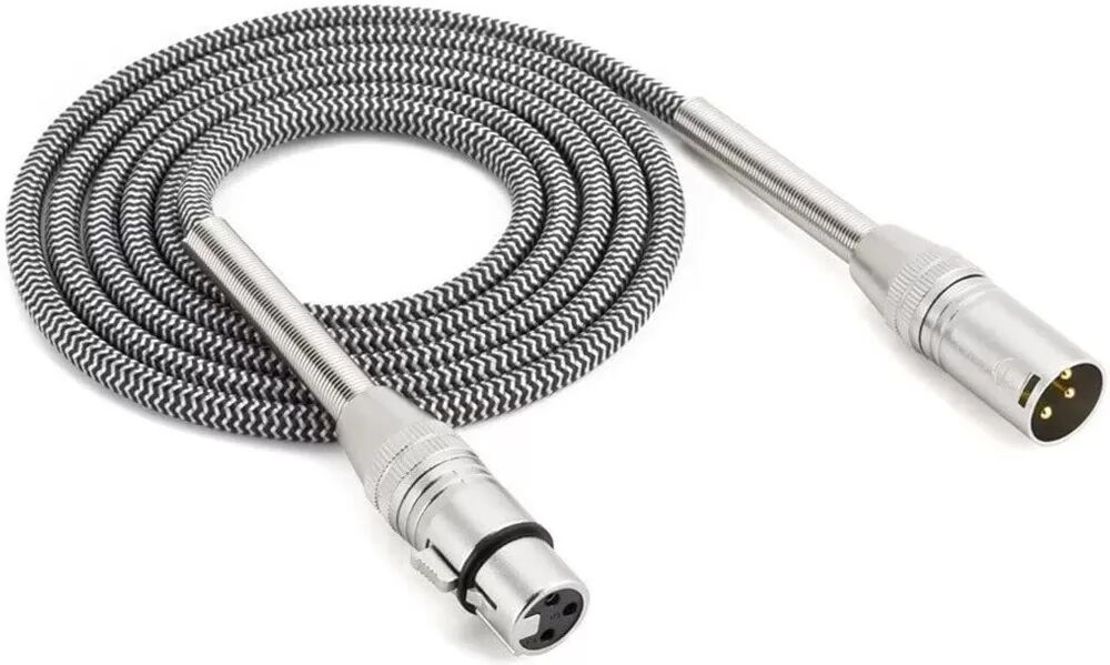 INF Silbernes XLR-Stecker auf Buchse Mikrofonkabel für Mischpult Verstärker Lautsprecher - 3/5/10M Optionen 10 m