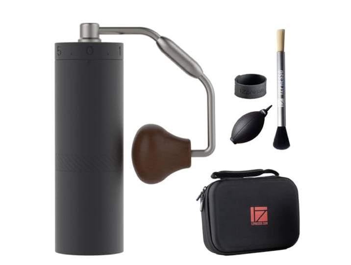 1Zpresso X-Ultra Manuelle Kaffeemühle, Mitternachtsschwarz, gut gebautes, stabiles Metallgehäuse, Montage aus Edelstahl, numerische externe Einstellung, Magnetverschluss, schnellere Mahleffizienz,