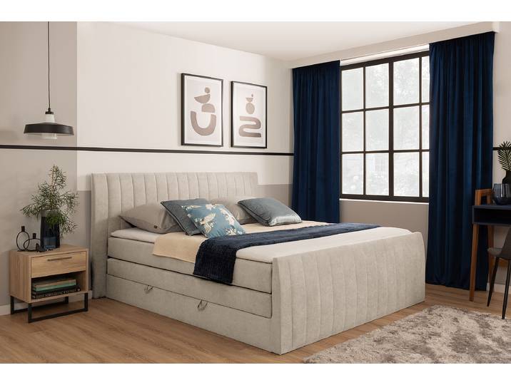 Boxspringbett Mandiba 160 x 200cm Microfaser Sole Braun