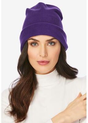 Women's Cuffed Microfleece Hat by Accessories For All in Midnight Violet