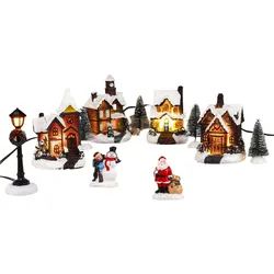 Gravidus LED Weihnachtsstadt Deko Weihnachten Schneedekoration