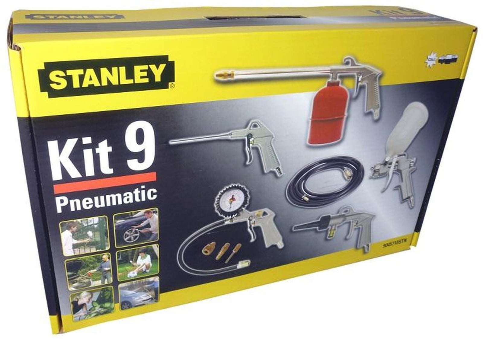 Stanley set van 9 pneumatische gereedschappen