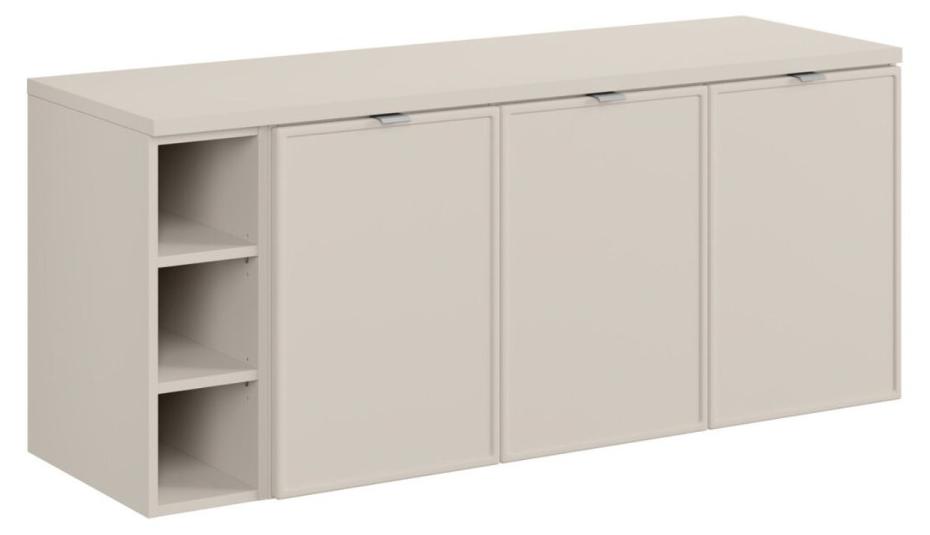 Badezimmer-Set BRAZZA: Waschtischunterschrank mit Schränken 140cm mit sichtbaren Nischen + Platte für Waschbecken